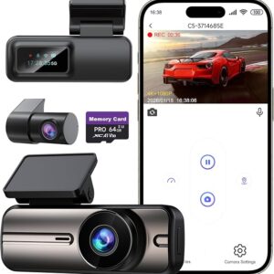 Dash Cam Front and Rear 4K 1080P, 24H Parking Mode